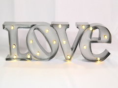 Silver Love Marquee Sign