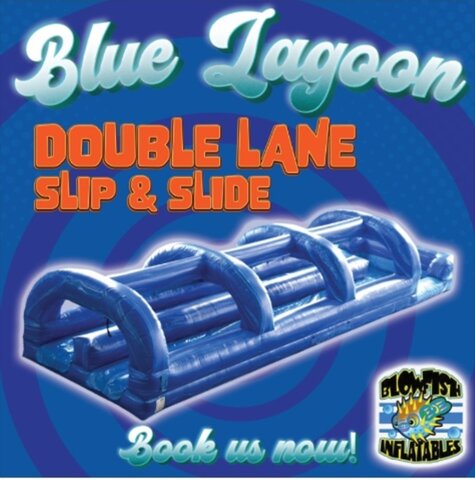 Blue Lagoon double lane water slide