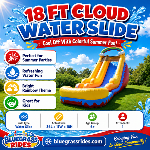 18 Ft Rainbow Cloud Slide
