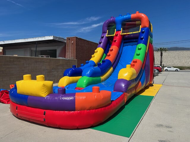 18' Tall Wet Slide with Pool Lego Block 
