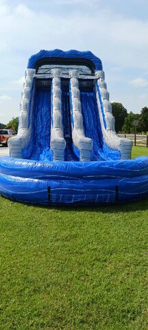 20' Tall Wet Double Lane with Pool Blue and White