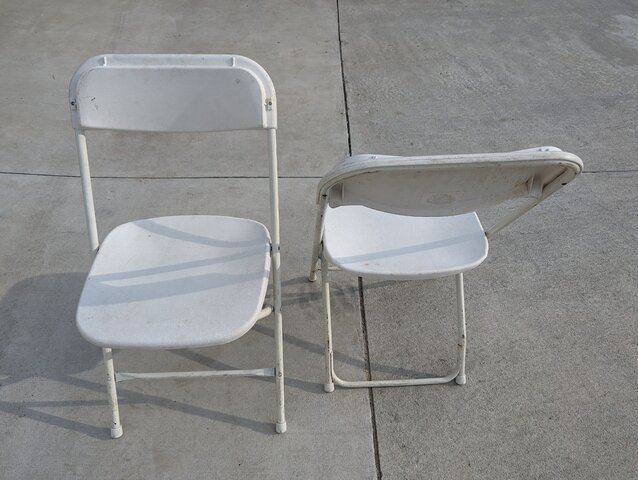 Chairs White (stained-up) Thin Plastic