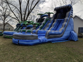 22' Tall Water Slide Blue Wave with Pool blue and gray