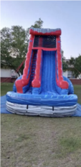 22' Tall Water Slide Red Wave with Pool red and blue