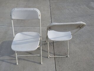 Chairs White (stained-up) Thin Plastic