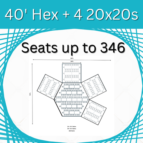 40' Hex - 4 High Peak Bundle (Seats 346)