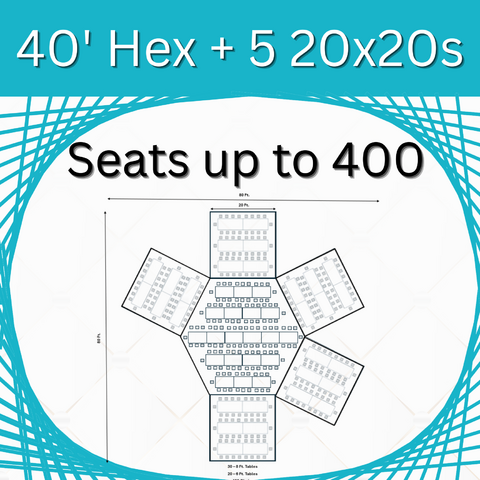 40' Hex - 5 High Peak Bundle (Seats 400)