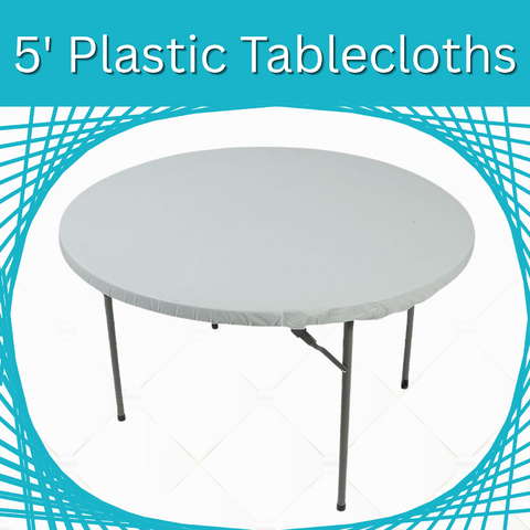 60 inch (5ft)  Plastic fitted table Covers for round tables