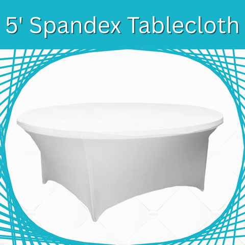 60 Inch Spandex Tablecloths WHITE