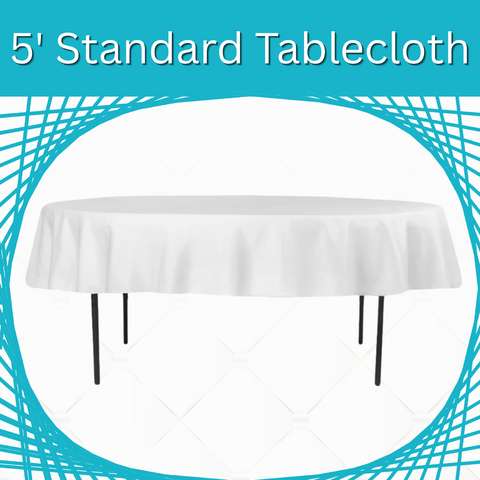 60 Inch Standard Tablecloths WHITE