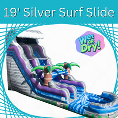19 ft Single Lane  Silver Surf Slide  ((Wet or Dry!) 