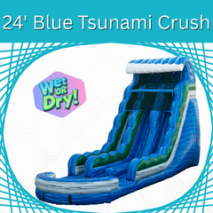24 ft Dual Lane Blue Tsunami Crush  (Wet or Dry!)