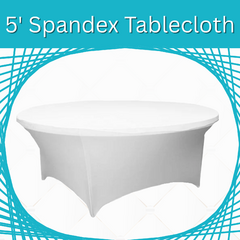 60 Inch Spandex Tablecloths WHITE