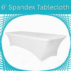6ft Spandex Tablecloths WHITE