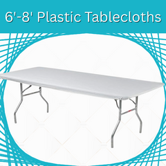 6'-8'  Banquet Plastic Fitted Tablecloths