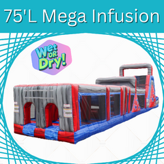 Mega Infusion Dual Lane Obstacle Course (Wet or Dry, 75 ft long)