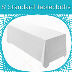 8ft Standard Tablecloths WHITE