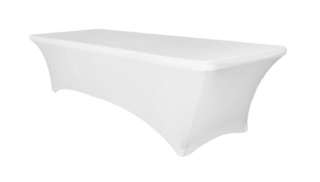8ft Spandex Tablecloths WHITE