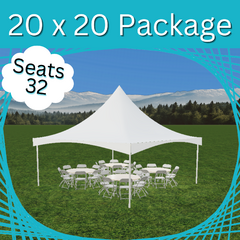 20 x 20 High Peak Rounds Package (Seats 32)
