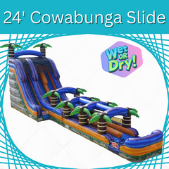 24 ft Dual Lane Cowabunga Slide (Wet or Dry!)