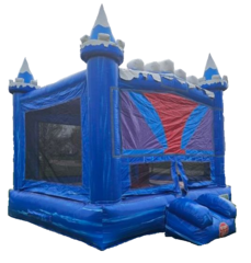 Large Blue Bounce Castle w/Basketball Hoop
