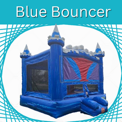Large Blue Bounce Castle w/Basketball Hoop