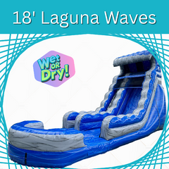 18 ft Single Lane  Laguna Waves Water Slide (Wet or Dry!)