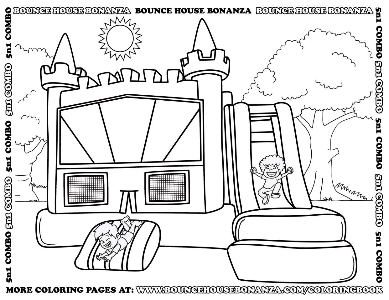 Bounce Castle Coloring Pages Coloring Pages