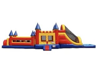 55FT Castle Obstacle Course Waterslide 
