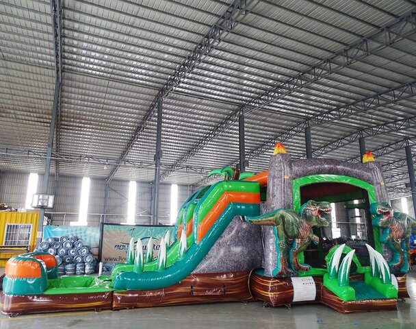 DINO 7-IN-1 DUAL LANE SLIDE - Birthday Party Rental Service in