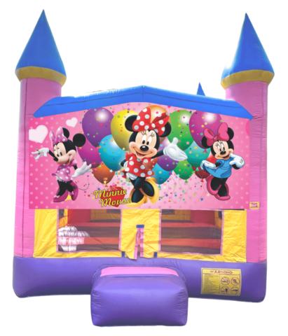 (52) Girls Party House with Minnie Mouse Banner