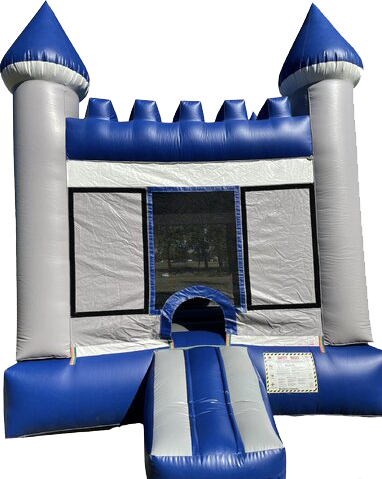 Blue Grey Bounce House Castle