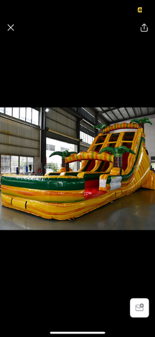 18ft Dual Lane Tropical Waterslide