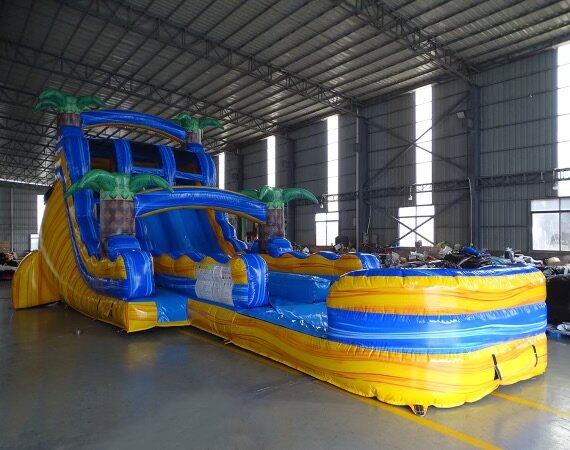 18ft Dual Lane Tiki Island Water Slide