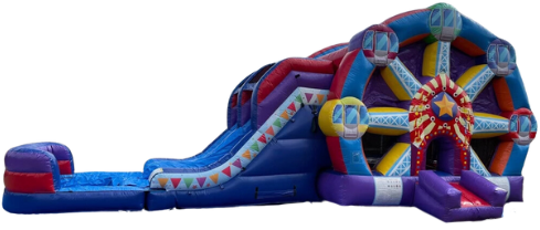 Ferris Wheel Bounce House with Dual Lane Slide Combo Inflatable Rental
