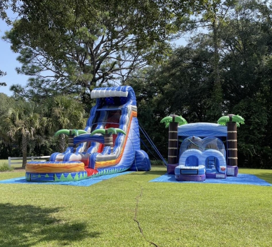 Boomin Bounce, LLC inflatables set up at a local event