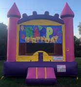 Pink Happy Birthday Bounce House Rental