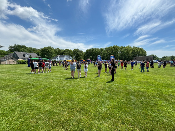 Community festival with attractions and entertainment