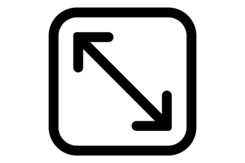 Area icon showing a square outline representing space or size