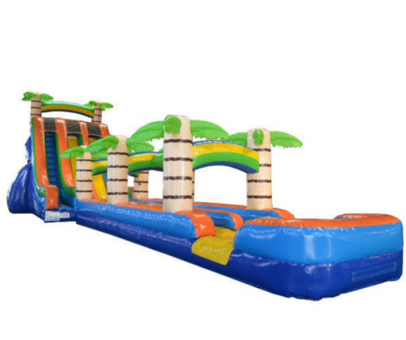 27' Tropical Dual Lane Water Slide