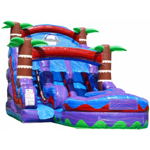 15' Red Tropical Dual Lane Water Slide