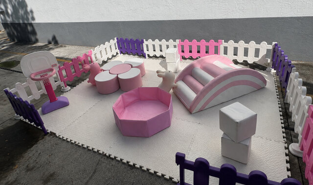 Pink and purple toddler soft play 