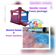 Gender reveal foam package deal (gender bounce house &foam )