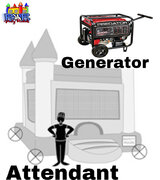 4 hour Bounce house attendant &generator 