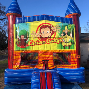 CURIOUS GEORGE BOUNCE HOUSE WITH MINI BASKETBALL HOOP