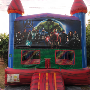 THE AVENGERS BOUNCE HOUSE WITH MINI BASKETBALL HOOP