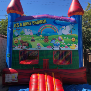 BABY SHOWER BOUNCE HOUSE WITH MINI BASKETBALL HOOP
