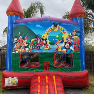 MICKEY MOUSE BOUNCE HOUSE WITH MINI BASKETBALL HOOP