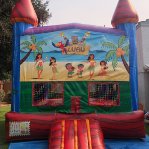 LUAU BOUNCE HOUSE WITH MINI BASKETBALL HOOP