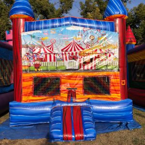 CIRCUS BOUNCE HOUSE WITH MINI BASKETBALL HOOP